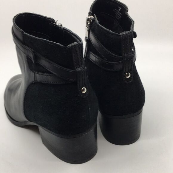 Lauren Ralph Lauren Damara Ankle Boots Booties Black Leather & Suede Size 10 - Picture 5 of 16